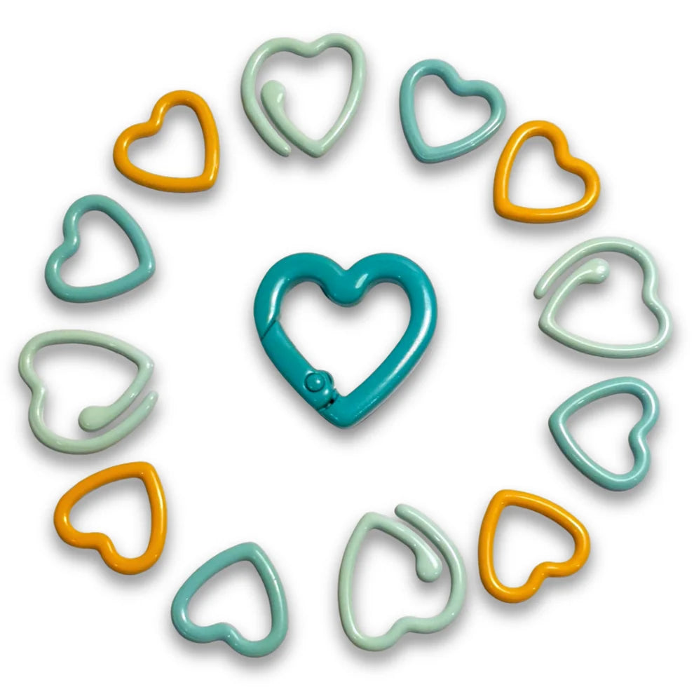 Lot de 12 marqueurs coeur - You Knit To Learn
