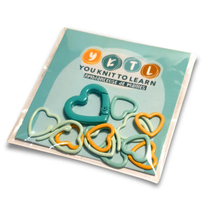 Lot de 12 marqueurs coeur - You Knit To Learn