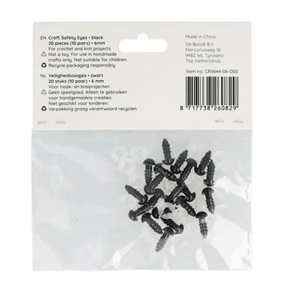 Yeux de sécurité 6 mm - Lot de 20 pcs