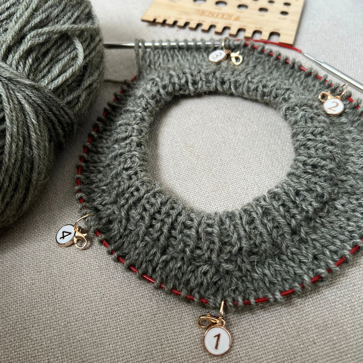 Marqueurs blancs numérotés 1-4 - KNITS