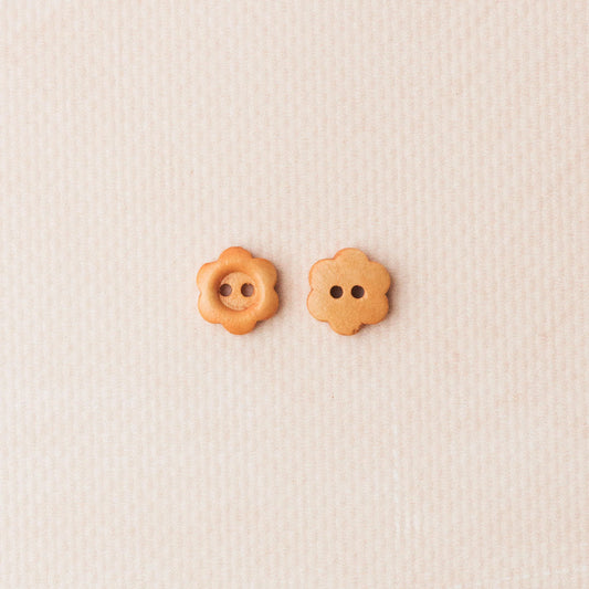 Boutons fleur en bois orange 13 mm - KNITS