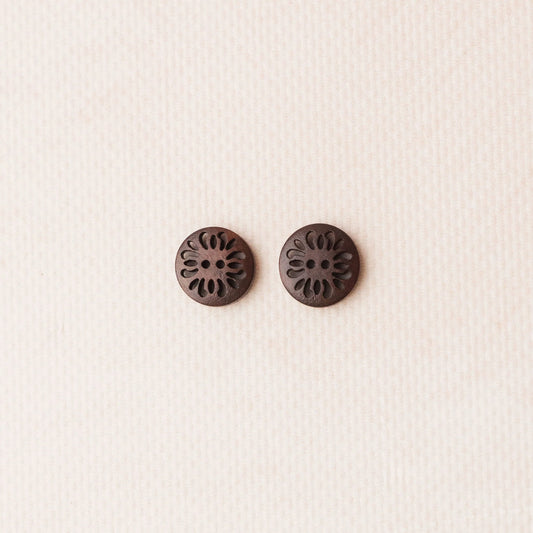 Boutons en bois foncé lace 15 mm - KNITS