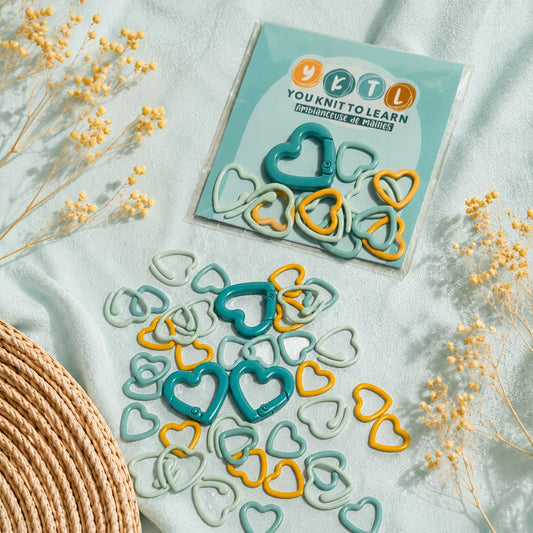 Lot de 12 marqueurs coeur - You Knit To Learn