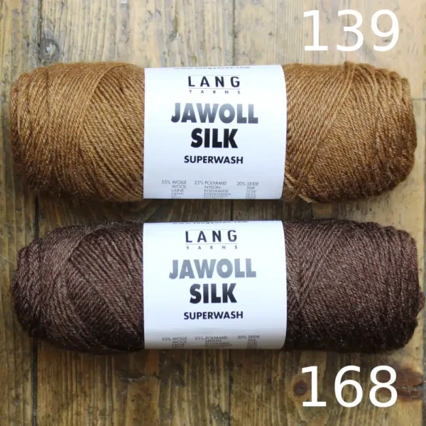 Pelotes de Jawoll silk, fil chaussettes de la marque Lang Yarns.